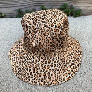 Cheetah Print Bucket Hat Women's One Size Cap Wide Brim Sun